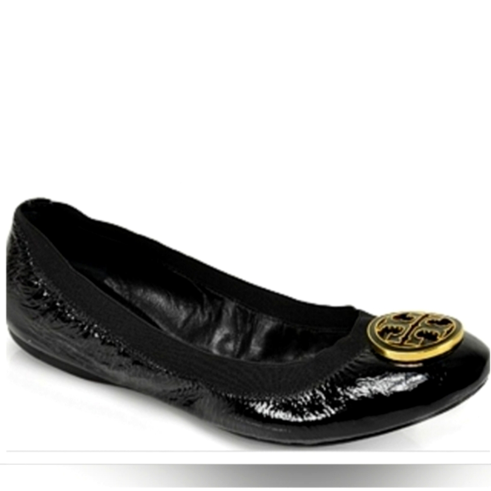 TORY BURCH CAROLINE  Patent Flats Size  8